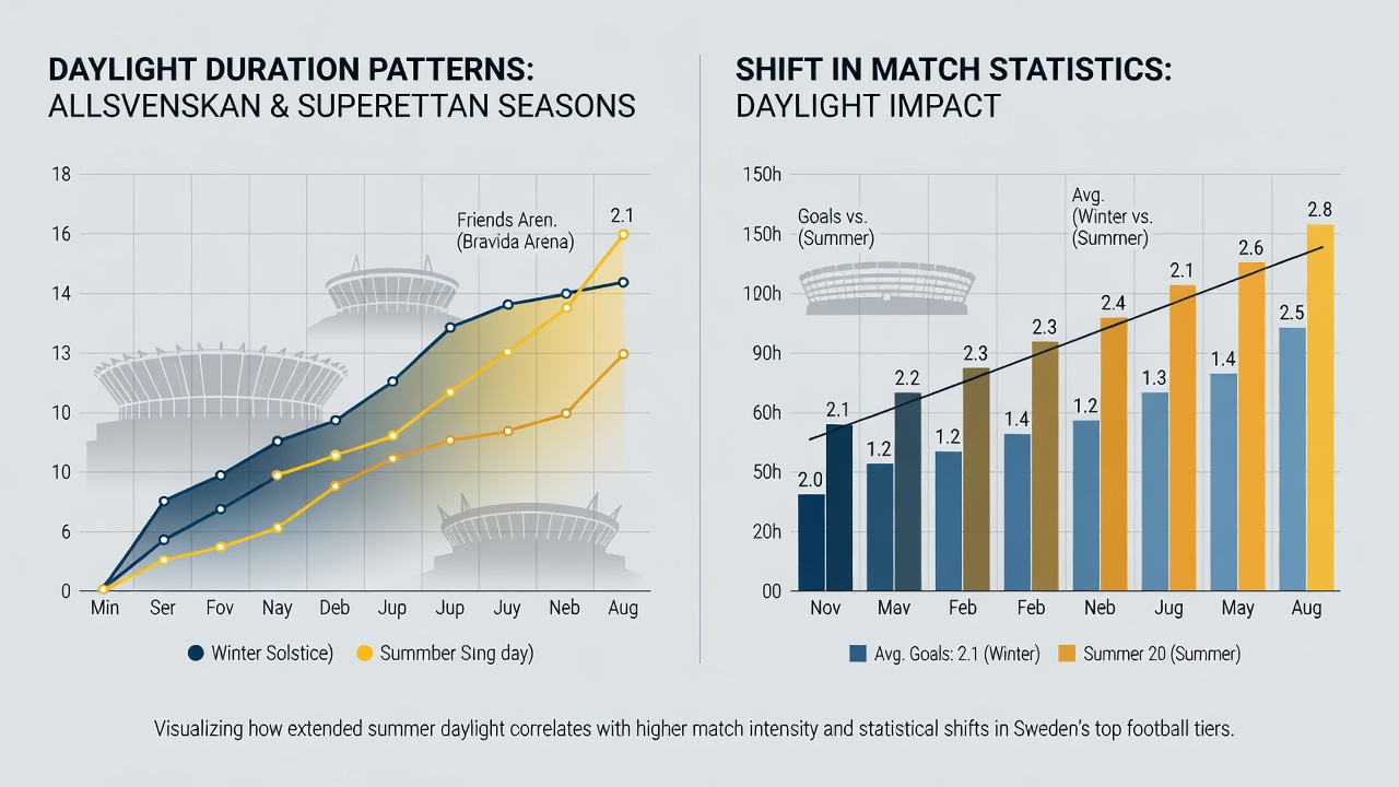Match statistics and daylight effects on Allsvenskan Superettan fixtures