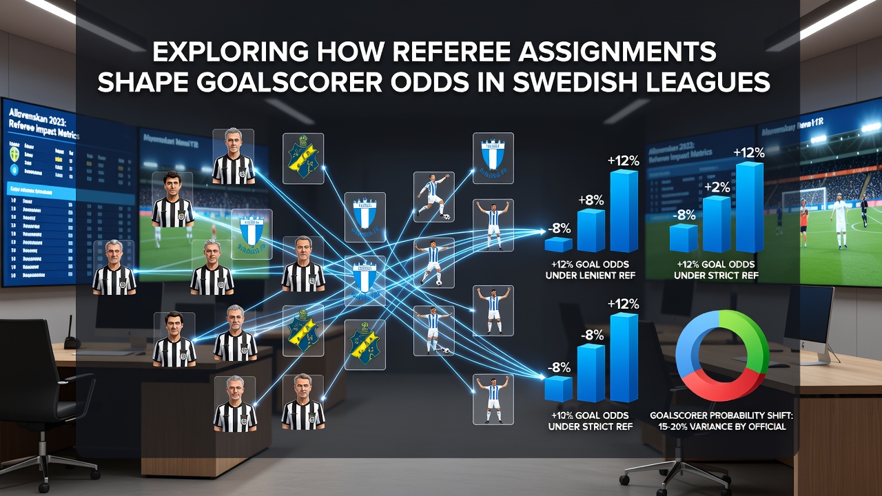 Close-up of referee reviewing VAR footage during an Allsvenskan fixture
